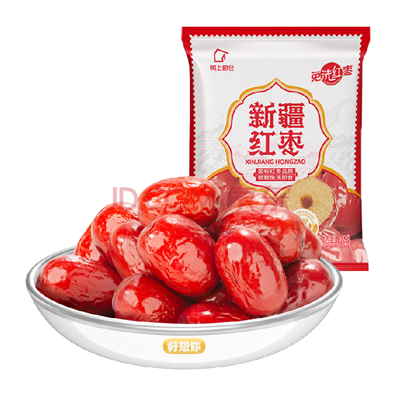 好想你旗下品牌新疆大枣500g袋免洗胡杨枣新疆红枣灰枣新疆特产干货 500g *1袋