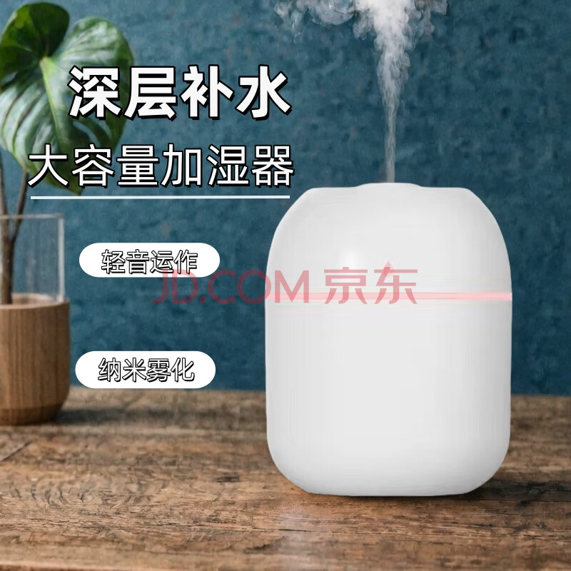 达人志小型USB加湿器家用卧室办公室桌面空气加湿器雾化车载香薰补水 【冰釉白】大雾量220ml