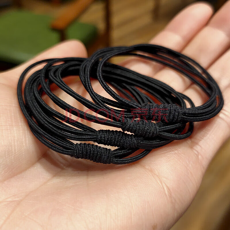 方以沐儿童发绳头绳四线合一基础扎头发皮筋简约发圈扎马尾发绳发圈 黑色【3条装】