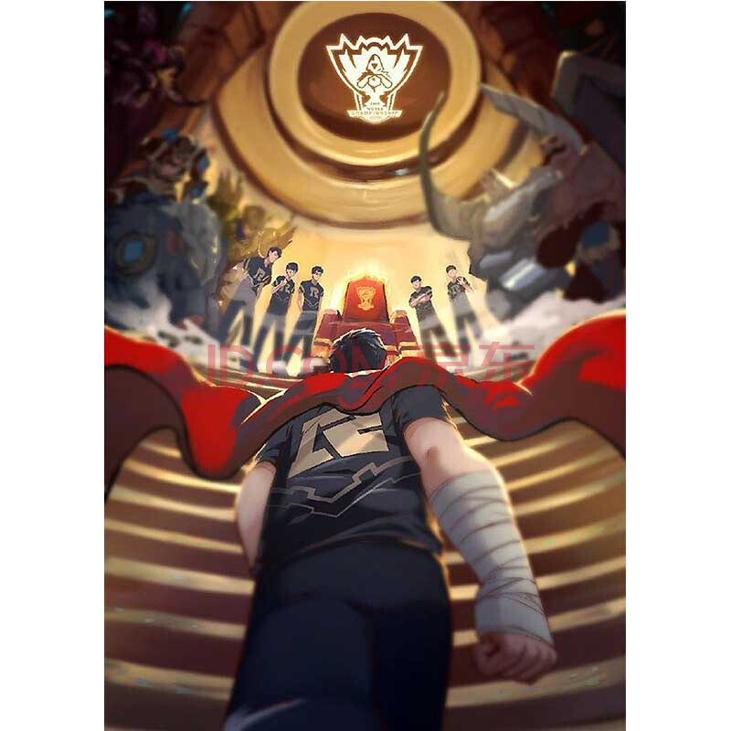 rng海报lol战队队员宿舍装饰贴纸房间壁纸自粘墙贴定制纸 蓝色 rng88