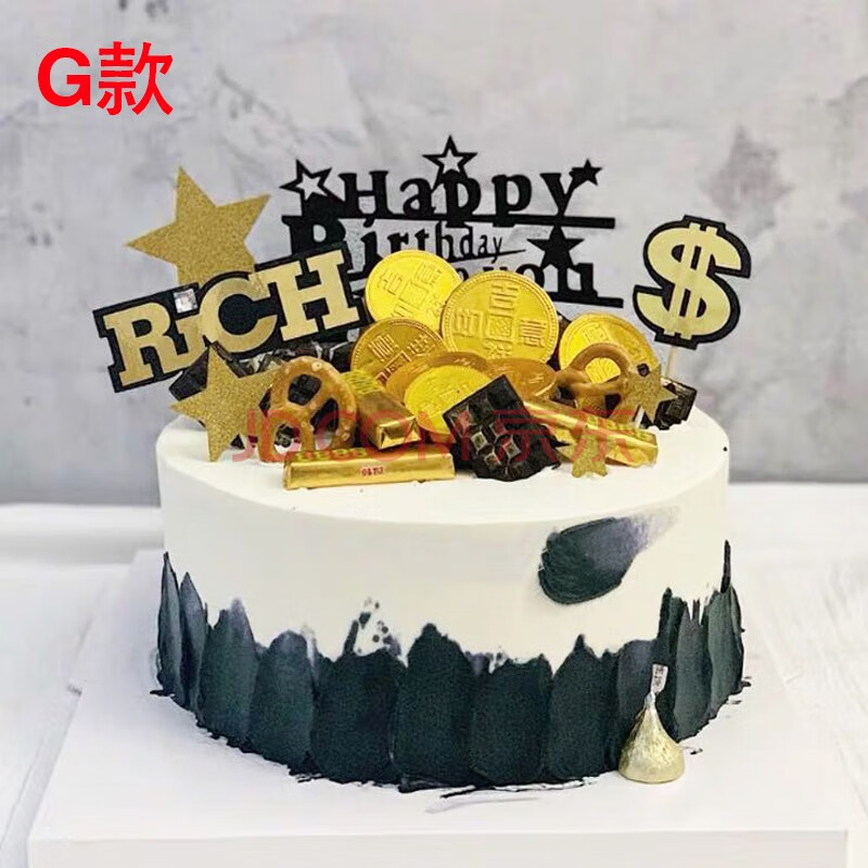 网红暴富生日蛋糕美金个性定制抖音汽车送男生男神长辈全国同城配送