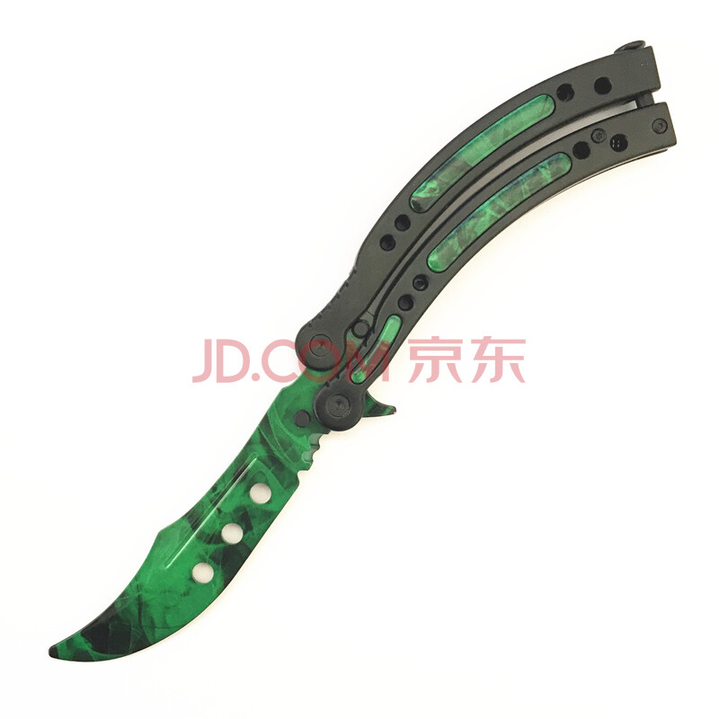 csgo周边全钢蝴蝶耍刀折叠训练成人玩具练习工具未开仞 绿多普勒