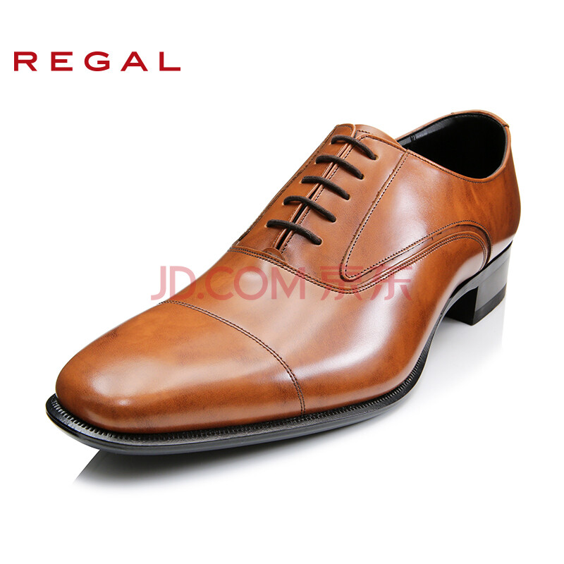 REGAL丽格商务正装一字鞋头系带男士牛皮男鞋日本制725R BR(褐色) 38