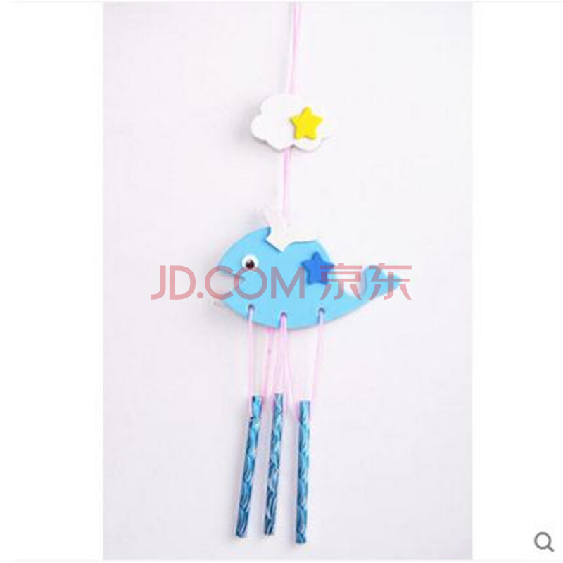 eva粘贴画diy创意风铃幼儿益智-儿童diy手工制作纸盘子画粘贴玩具套