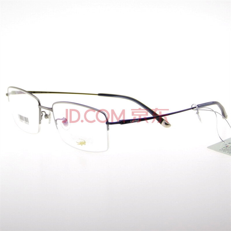 男士纯钛半框近视眼镜高档商务时尚新款个性韩版7058 c1浅灰色