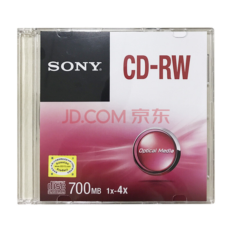 索尼（SONY） CD-RW 单片盒装可重复刻录CD-R光盘可擦写700M CD-RW 单片盒装 1片