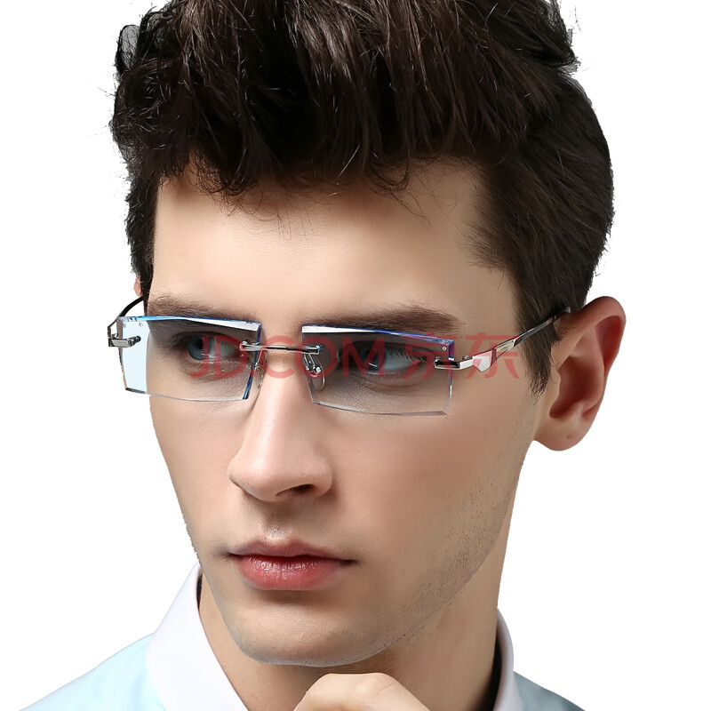 纯钛无框眼镜钻石切边变色防便宜价格 质量好