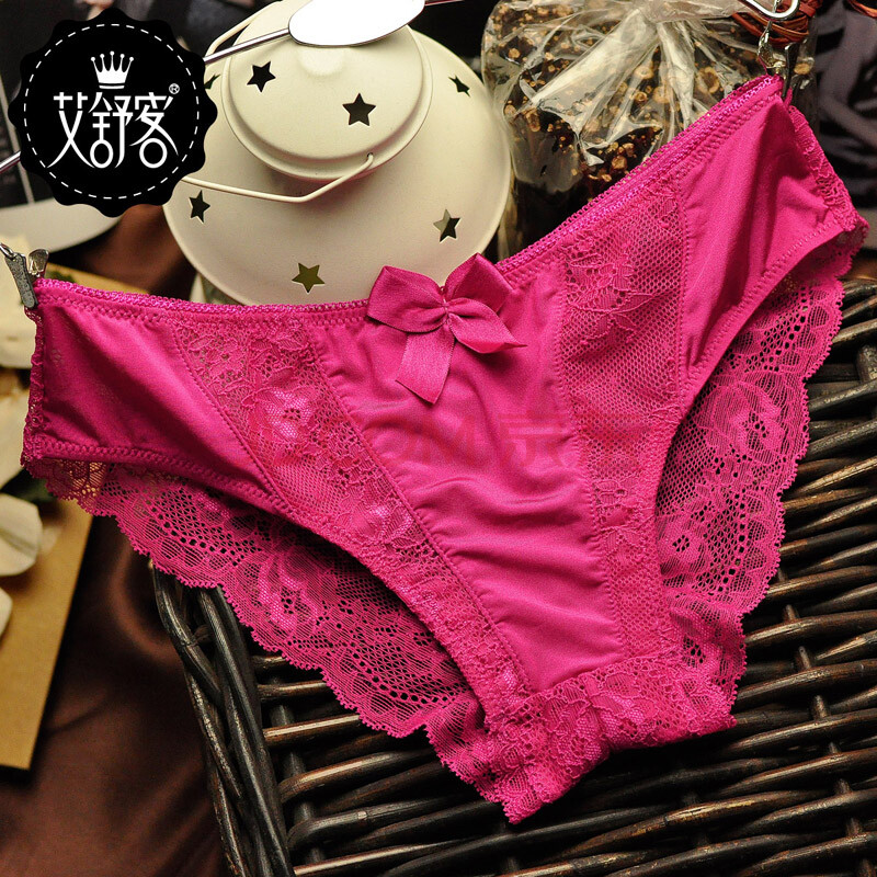 艾舒客 蕾丝网纱镂空提臀诱惑性感女士内裤 无痕透明三角裤 宝石玫瑰
