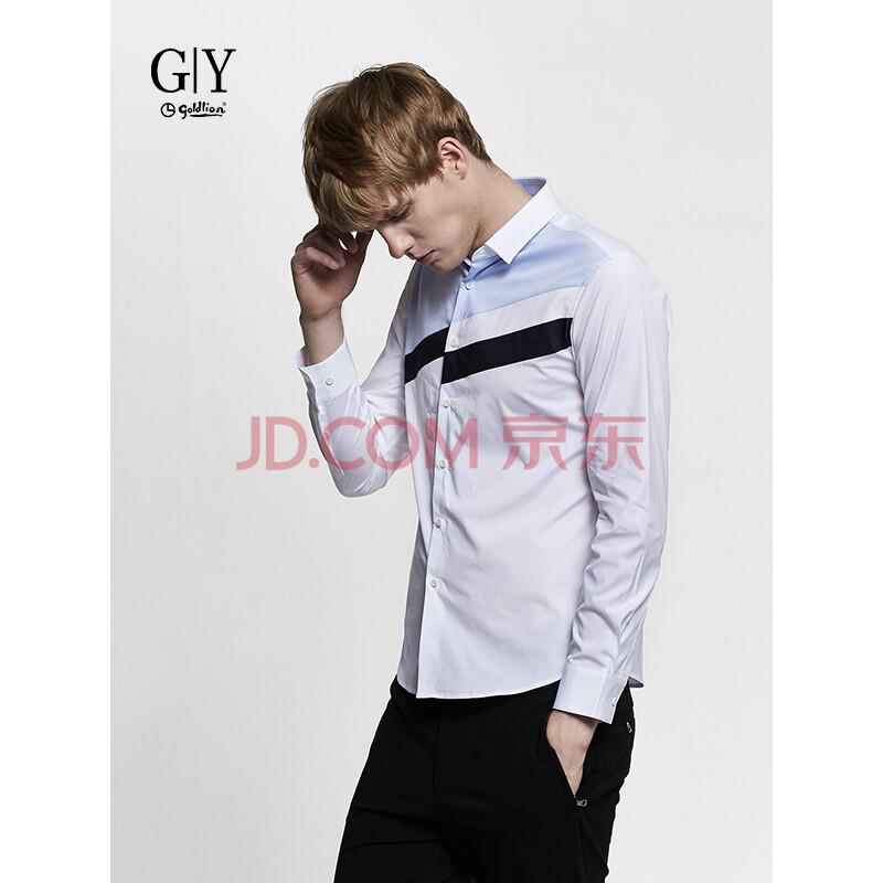 金利來GY服飾 時尚休閑襯衫 CCYC099-GE305 天藍 1XL