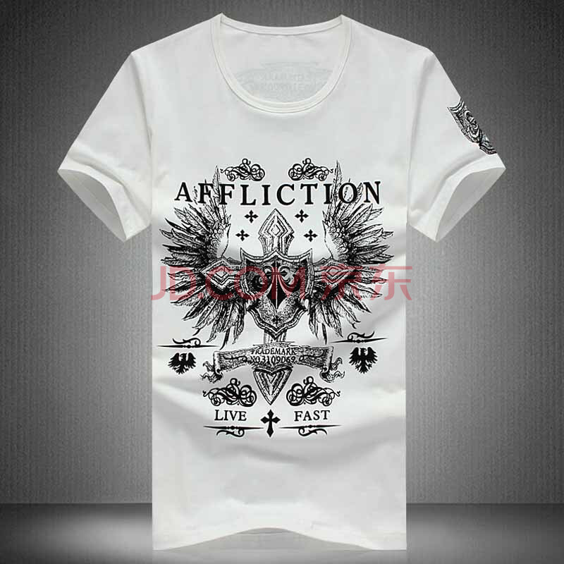 男士大码图案T恤哪种好 男士长袖t恤大码牌子