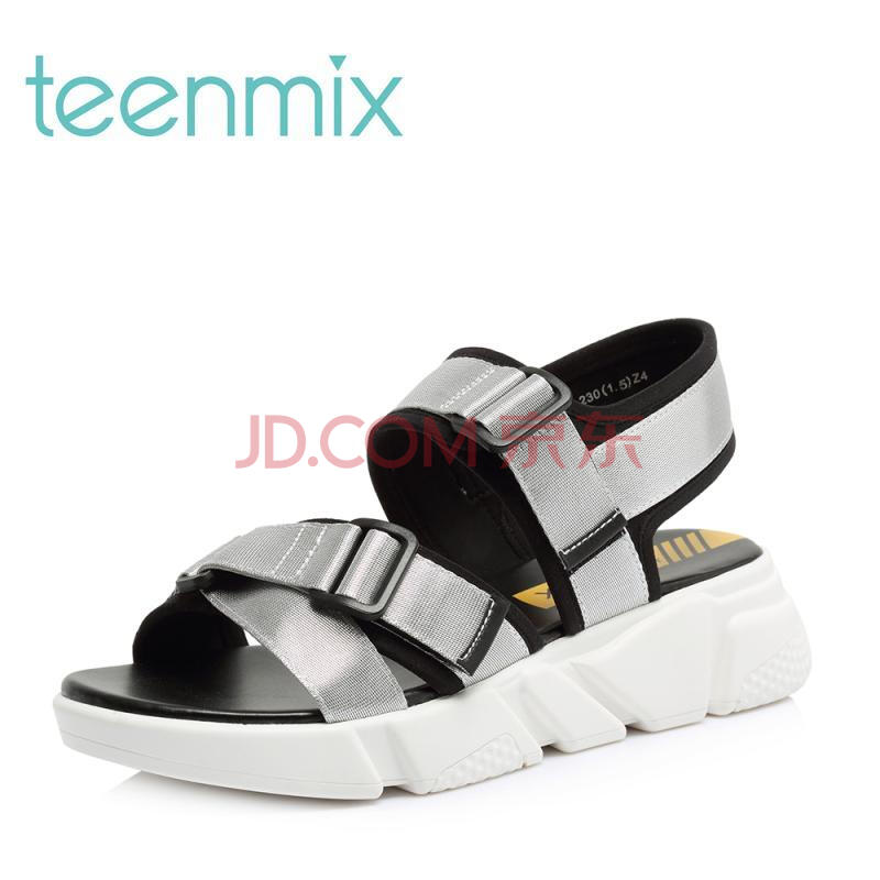 Teenmix/ÌìÃÀÒâ2018ÏÄר¹ñͬ¿îµ¯Á¦²¼/ÒÆÄ¤¸ïºñµ×Ô˶¯·çÅ®Á¹Ð¬CDY02BL8 ºÚÉ« 39