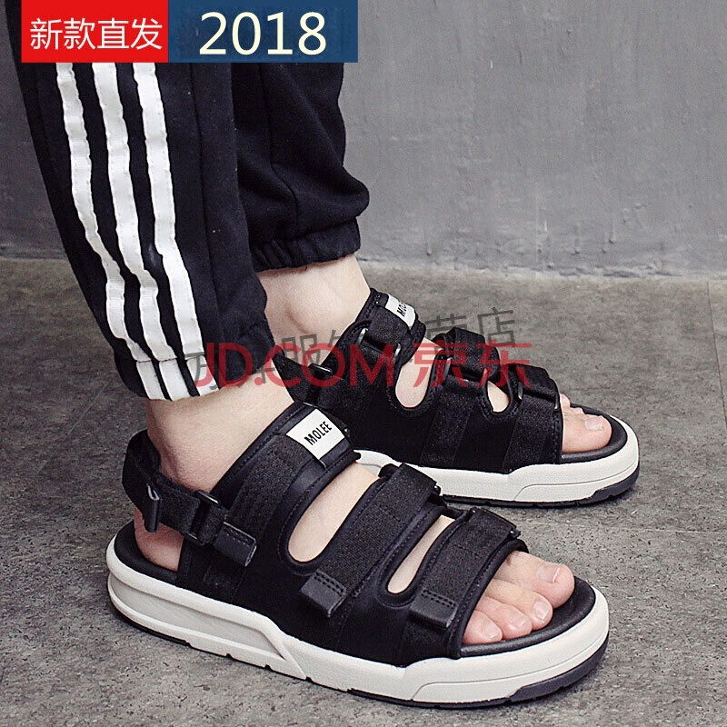 2018新品新百倫公司授权凉鞋男休闲罗马情侣春夏季沙滩凉鞋女NB同款日韩户外佛系纽巴伦旅游凉拖鞋 白色 40