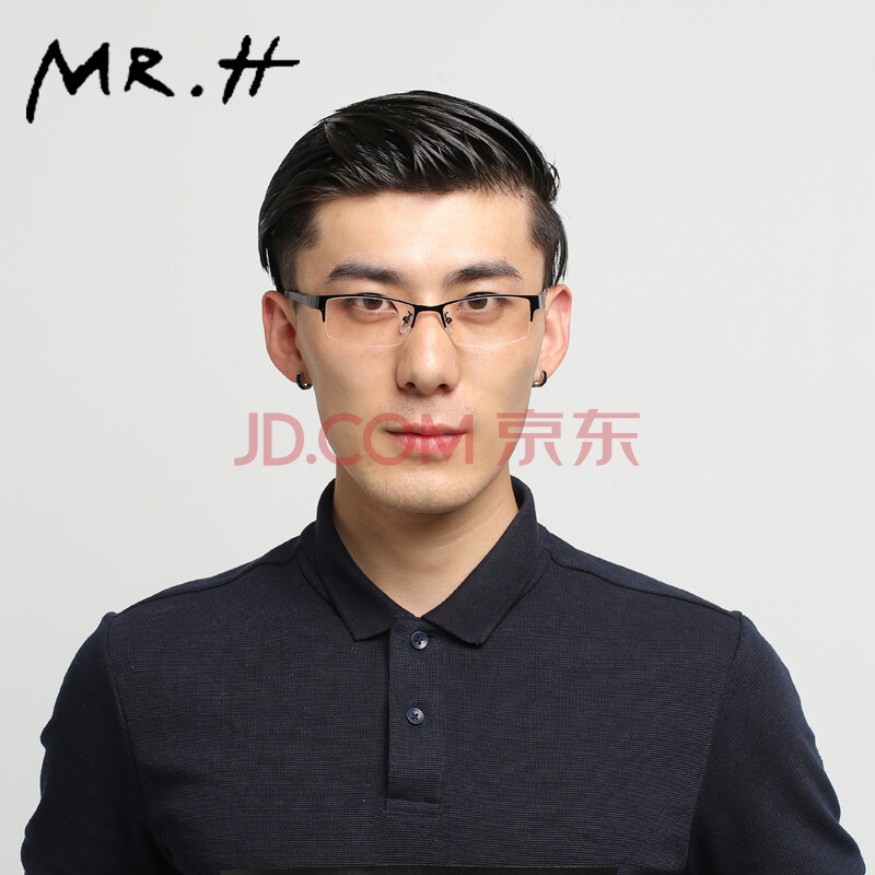 mrh男士近视眼镜框防辐射商务男款配镜可配镜片city man系列8053 黑款图片