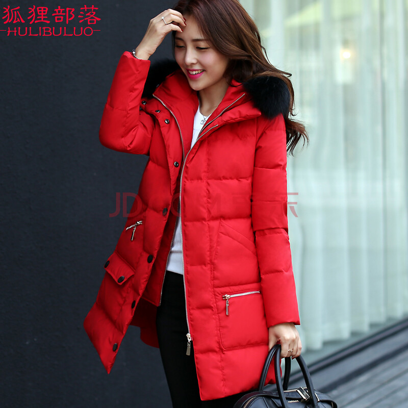 2016年韩版宽松大毛领羽绒