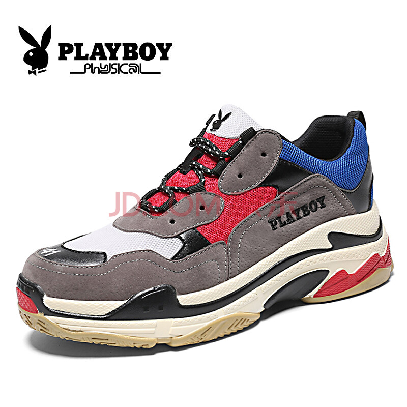 »¨»¨¹«×Ó£¨PLAYBOY£©ÄÐЬÔ˶¯Ð¬ºñµ×ÇàÉÙÄ긴¹ÅÐÝÏÐÂÃÓÎÅܲ½Ð¬ CX39445 ºìÀ¶ 41