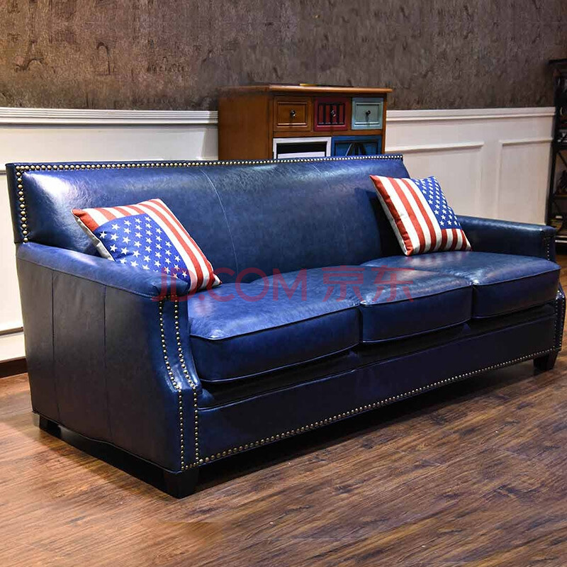 蓝皮沙发|蓝色古典欧式单人皮沙发3dmax模型