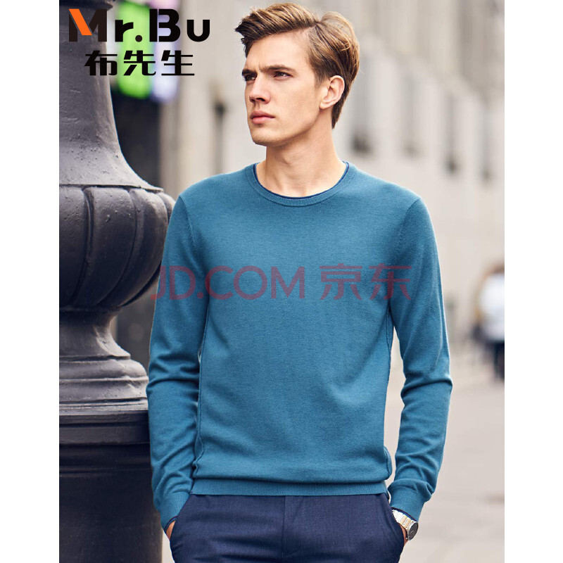 ²¼ÏÈÉúMr.Bu ¼òÔ¼Ô²Áì´¿É«ÑòëÉÀ ºþÀ¶ 175/92A (L)