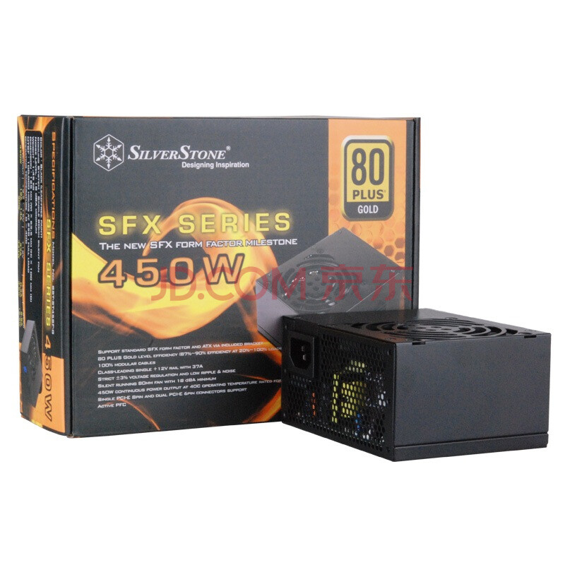 银欣（SilverStone）额定450W ST45SF-G SFX电源（80PLUS金牌/全球首颗全模组SFX电源/单路12V/主动式PFC）