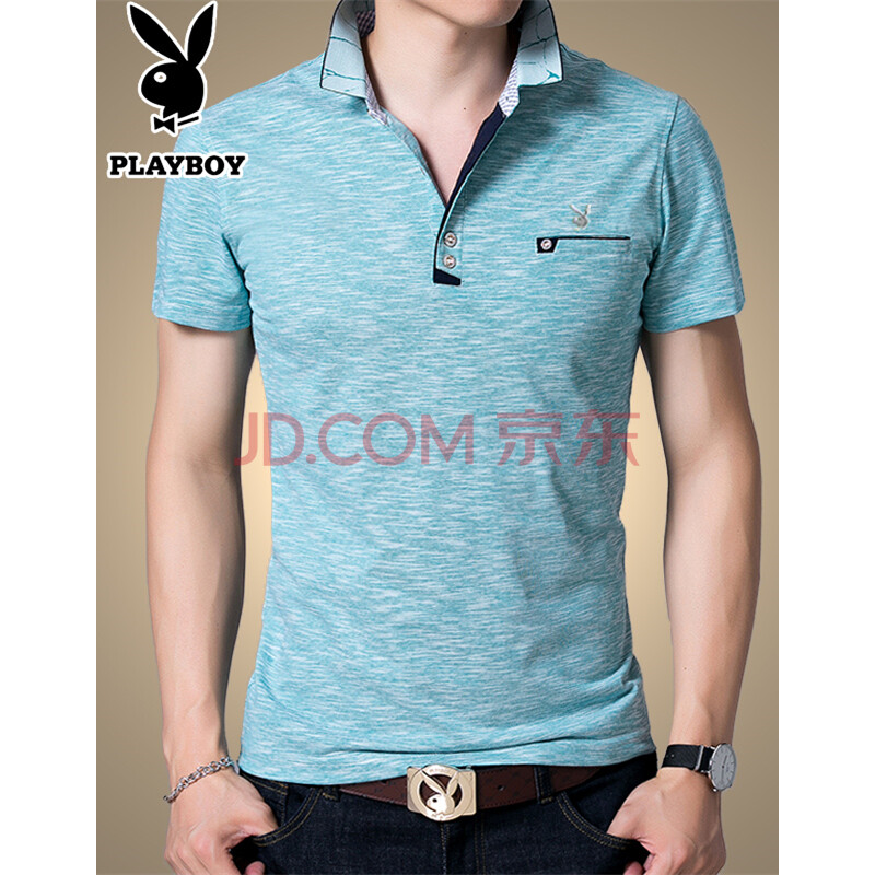 »¨»¨¹«×ÓPLAYBOYÏÄװпîÄÐÊ¿¶ÌÐätÐôÃÞÉÏÒÂÕæ¿Ú´ü±¡¿î´¿É«·ÁìÌåÐôÄÐ×°poloÉÀ°ëÐäÄÐ ÂÌÉ« 165ÍÆ¼ö120½ïÄÚ