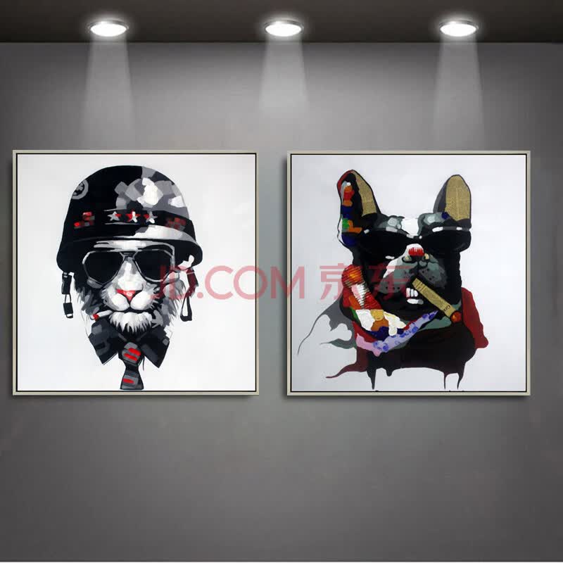 现代简约装饰画卡通动物手绘抽象画客厅沙发墙画 电表