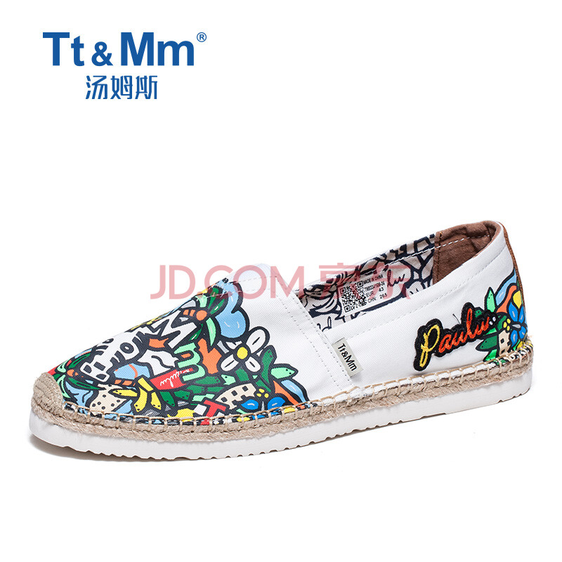 Tt&Mm/ÌÀķ˹ÊÖ»æÍ¿Ñ»Óæ·òЬÄÐ2018Ïļ¾Ò»½ÅµÅÂéµ×ÀÁÈË·«²¼Ð¬³±Ð¬ °×É« 41