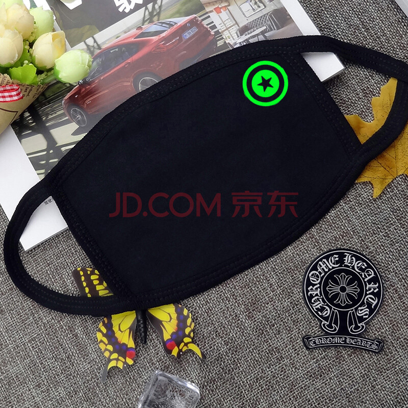 5防尘男女式秋冬骑行保暖防尘夜光文字恐怖骷髅个性口罩 ym-队长