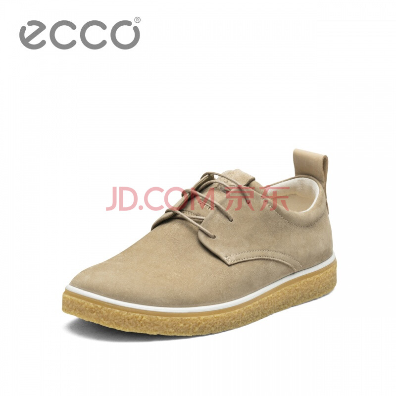 ECCO爱步新款夏季男鞋 透气潮流时尚个性系带舒适板鞋 轻便耐磨透气休闲鞋 酷锐200354 浅棕色20035451050 42