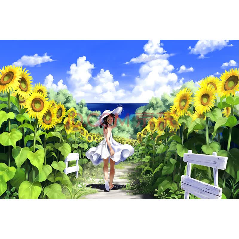 【花间少女】500/1000/1500片成人木质拼图卡通动漫唯美风景包邮 500