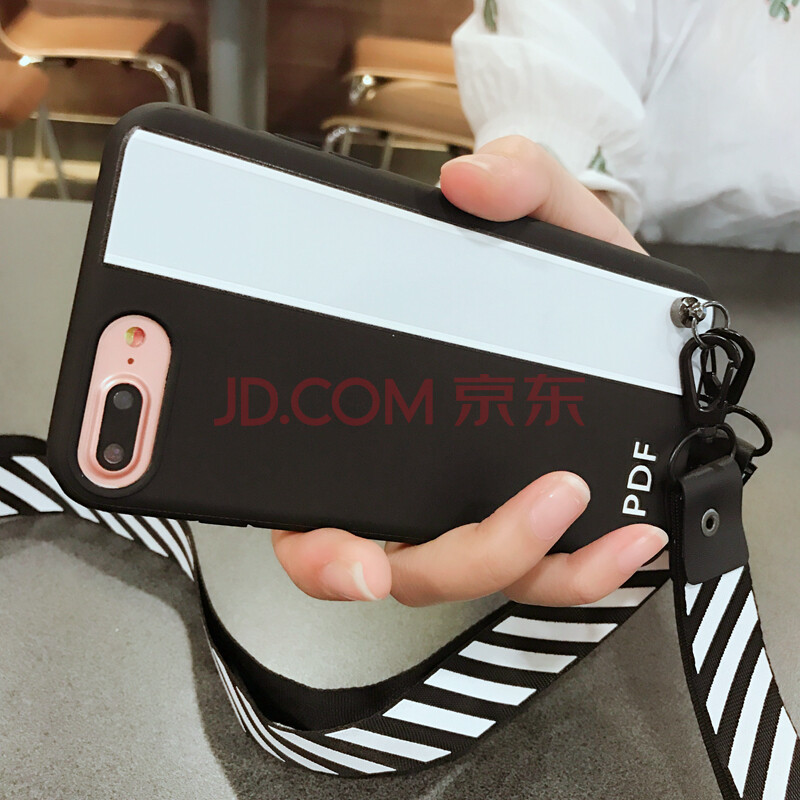 潮牌拼色oppor11手機殼簡約r9s硅膠r9 plus情侶硅膠掛繩軟殼男女 R11 plus PDF 白條+掛繩