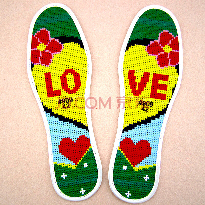 Ê®×ÖÐåЬµæÃÞ6²ãÊÖ¹¤Ó¡»¨°ë³ÉÆ·Îüº¹Í¸ÆøÐ¬µæ °×É« LOVE 42