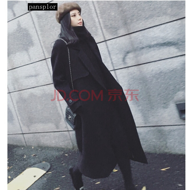 黑色毛呢明星修身加厚牌子品质好 新款好用