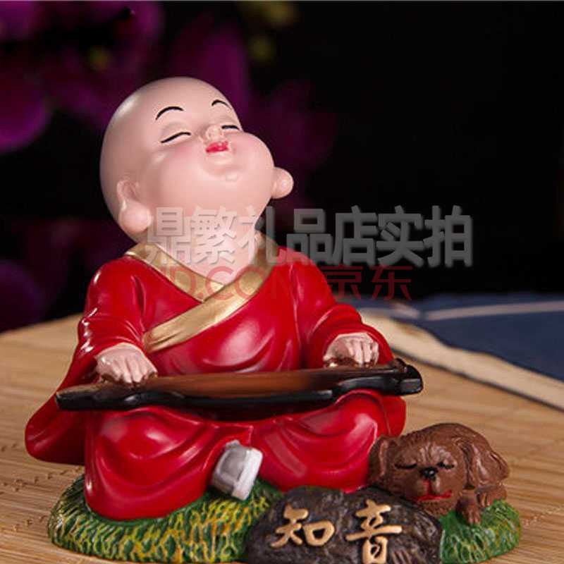 小沙弥摆件 中式禅意小和尚书房办公桌工艺礼品送朋友
