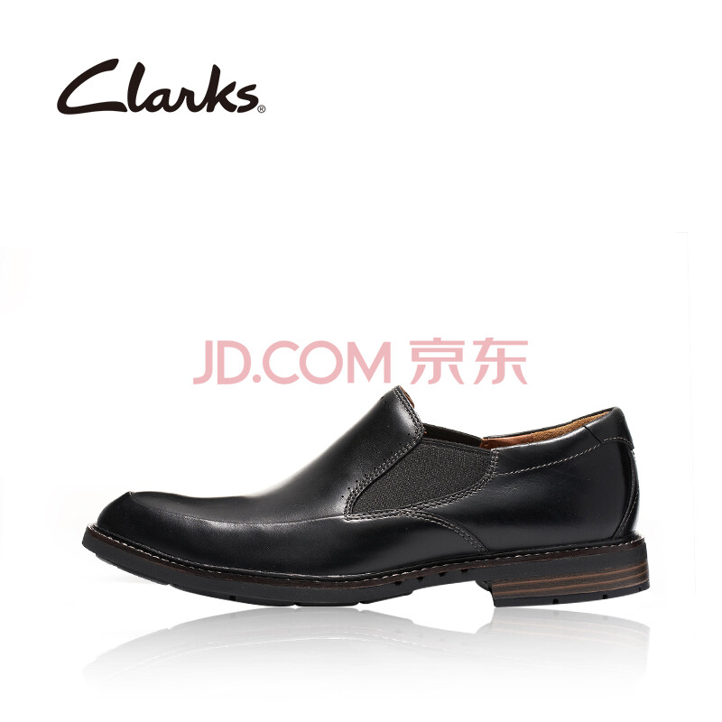 clarks其乐男鞋2018新款一脚套英伦Unelott Step商务正装皮鞋男 黑色(加宽楦型)261203348 41.5(uk7.5)