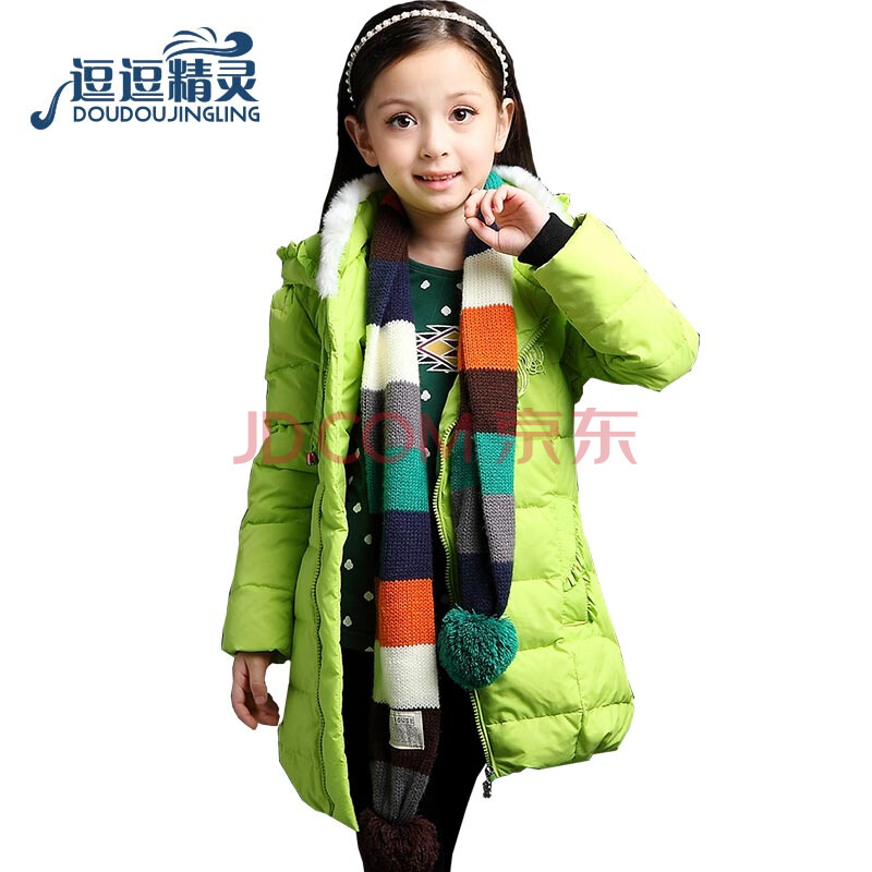 羽绒服女童中长款中大童童装冬