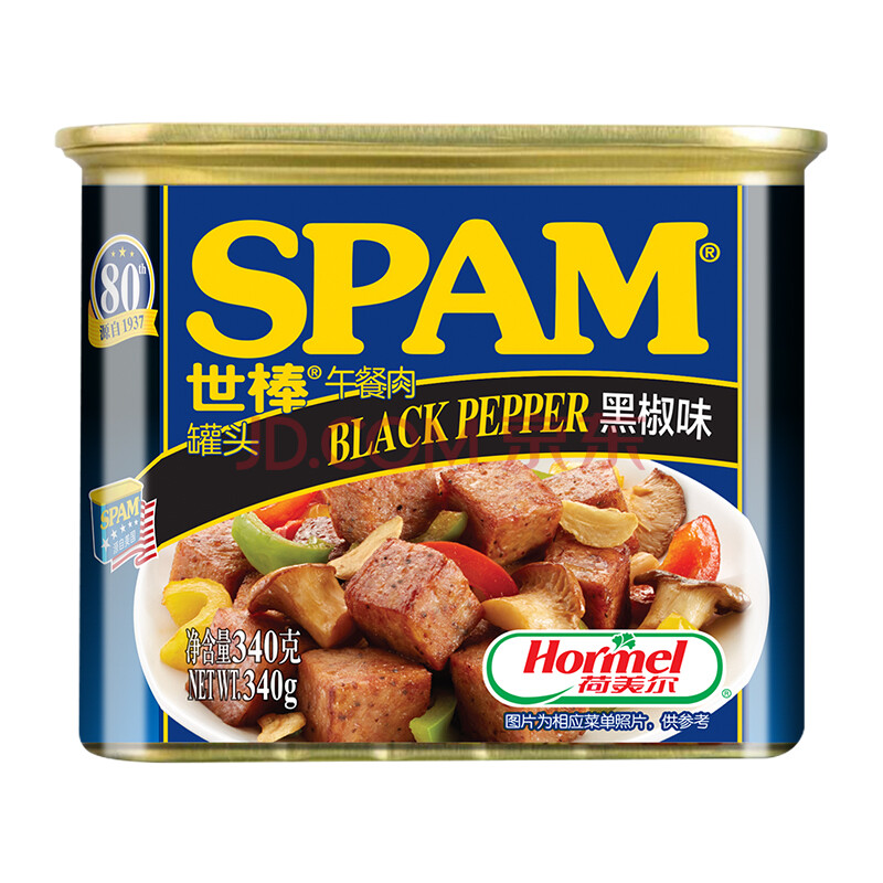 ÊÀ°ô£¨SPAM£©Îç²ÍÈâºÚ½·Î¶ 340g/ºÐ ÅÝÃæ´îµµ ÉÕ¿¾ Ôç²Í ÈýÃ÷ÖÎ »ð¹øÊ³²Ä