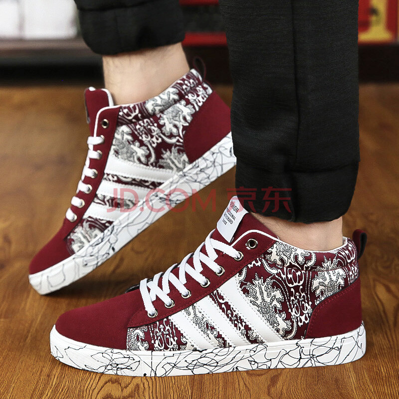 秋季男士帆布鞋高帮板牌子品质好 新款好用