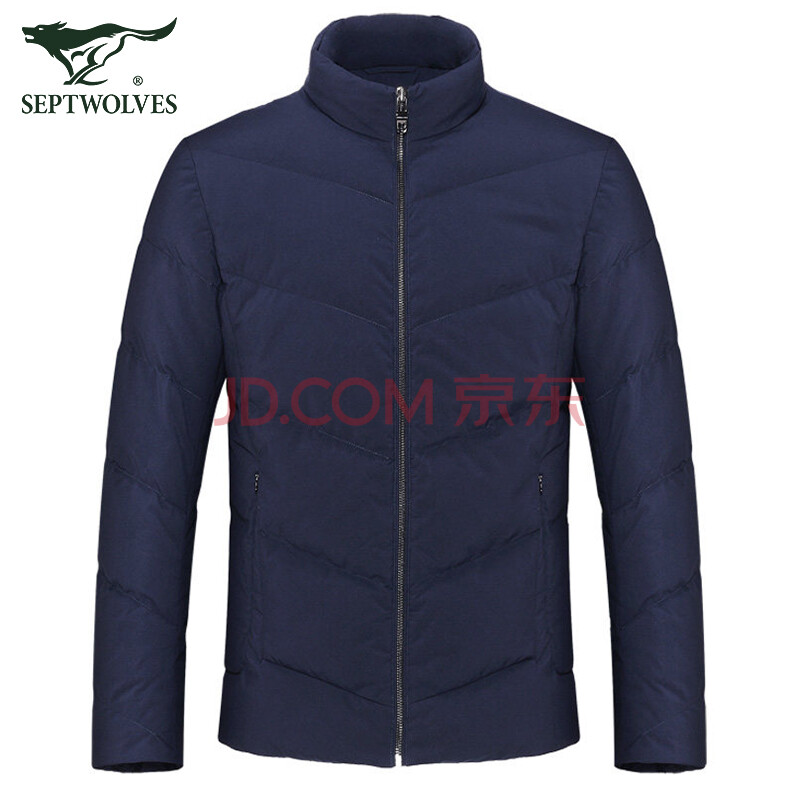 【三防】七匹狼羽絨服 2017冬季新款中青年男士保暖羽絨外套男裝 102深藍色 175/92A/XL