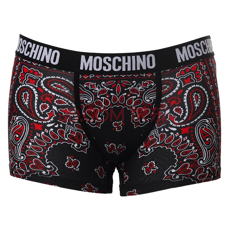 moschino 莫斯奇诺 男士黑色棉质平角内裤 短裤 四角裤 4716 8113