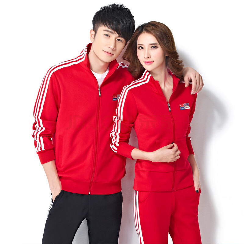 冠步2016新款情侣运动套装春秋季大码宽松休闲运动服男女套装1528 大