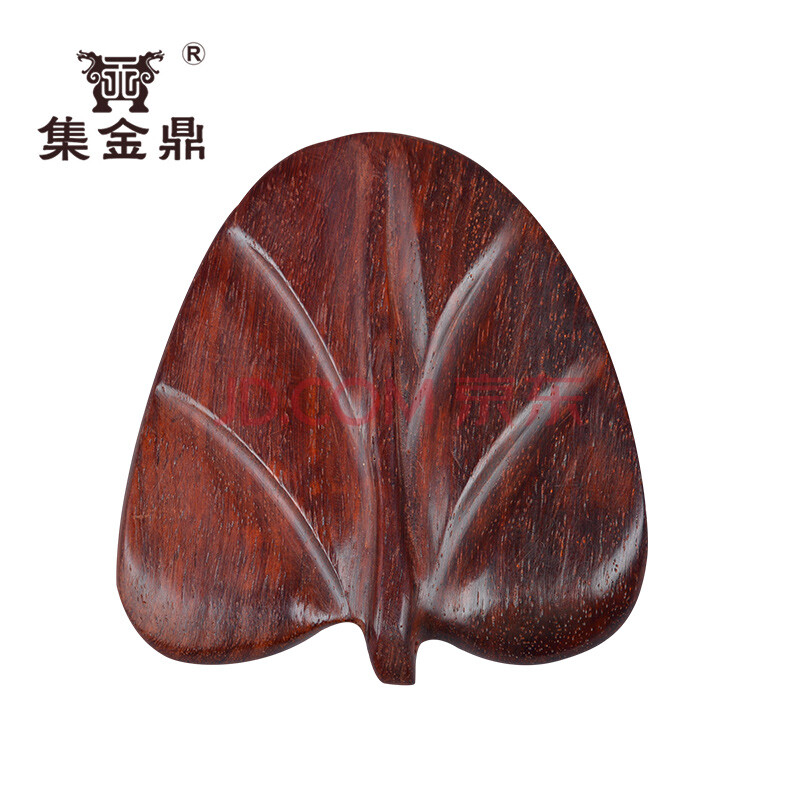 集金鼎 高油性小叶紫檀树叶吊坠 精雕木制手把件配饰图片