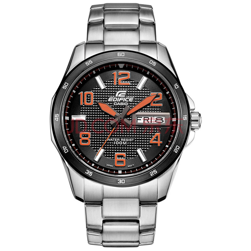 卡西欧(casio)手表 edifice系列男士钢带石英腕表 黑盘钢带ef-132d