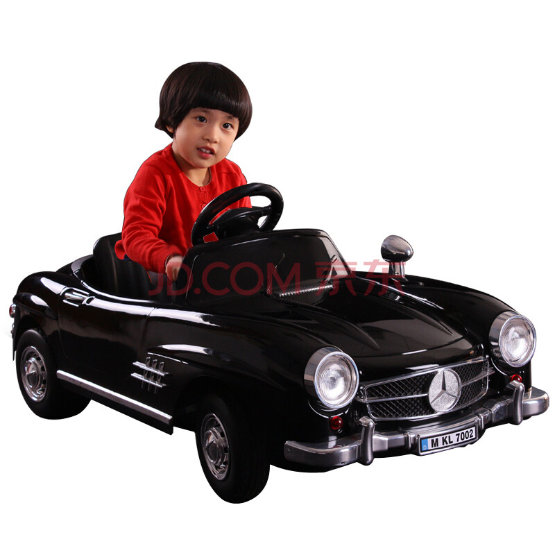 快乐年华 奔驰童车玩具车遥控可坐四轮儿童电动车 幻影黑