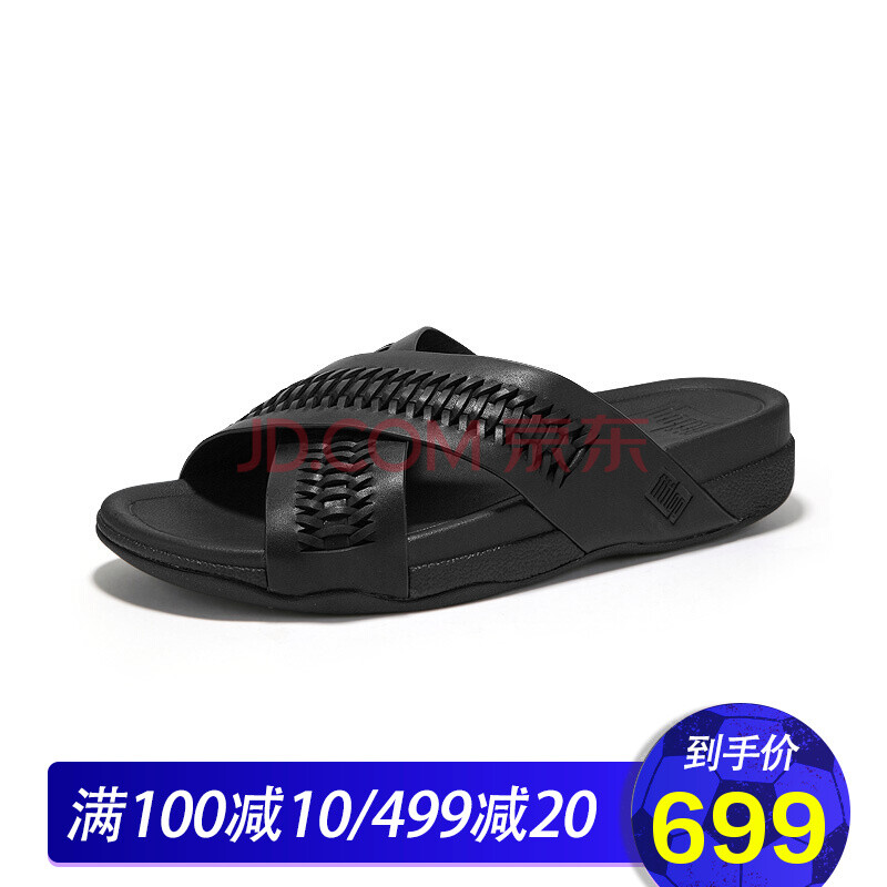 全球購 【新品】FITFLOP 厚底防水臺黑色 涼鞋男 軟底防滑真皮男鞋L59_001 如圖色 43