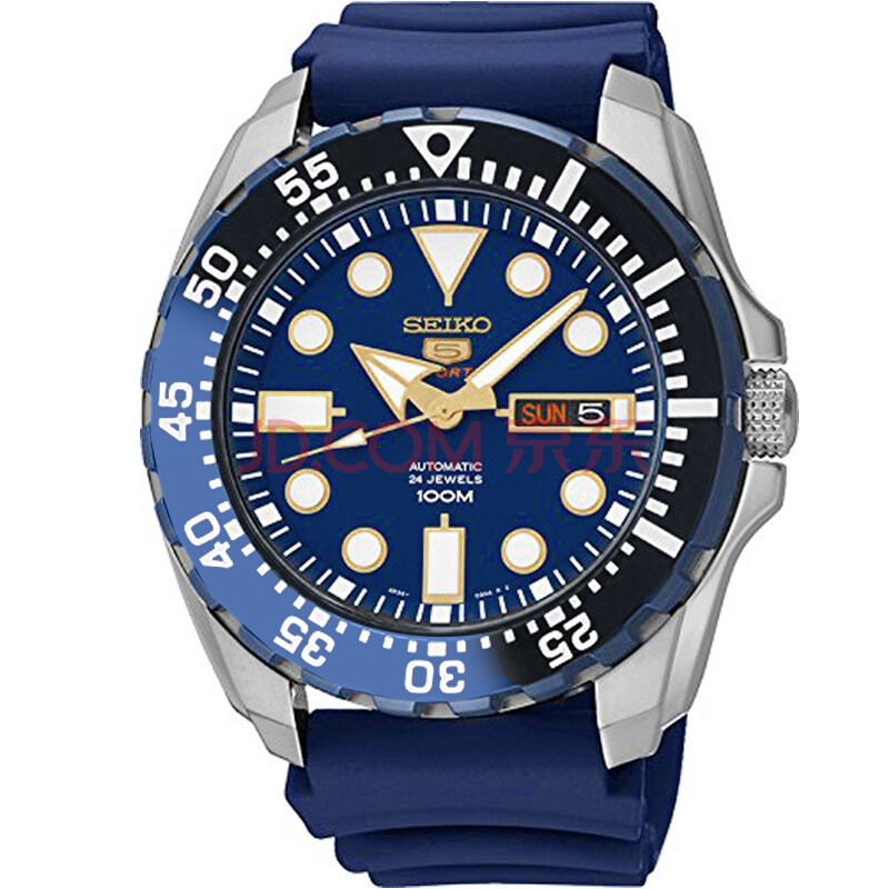 精工(seiko)男表 精工5号自动机械水鬼潜水手表 蓝盘蓝带srp605j2