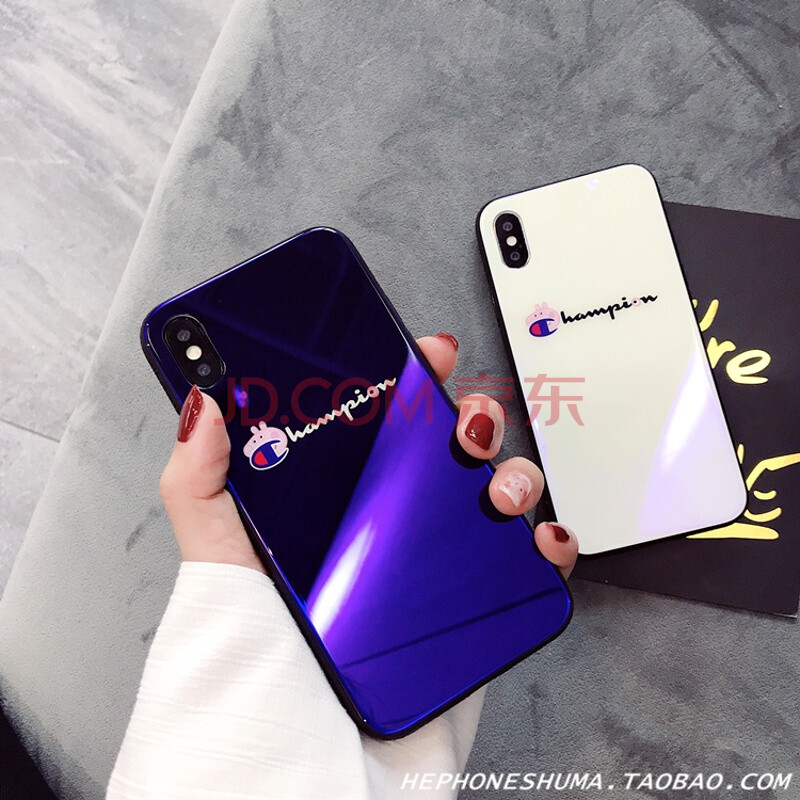 ¿¨Í¨Çé³±ÅÆÐ¡ÖíiPhoneX/8ÊÖ»ú¿Ç²£Á§À¶¹âÆ»¹û7plus/6sp±£»¤¿Ç 6/6s ºÚ -À¶¹â²£Á§³±ÅÆÖí