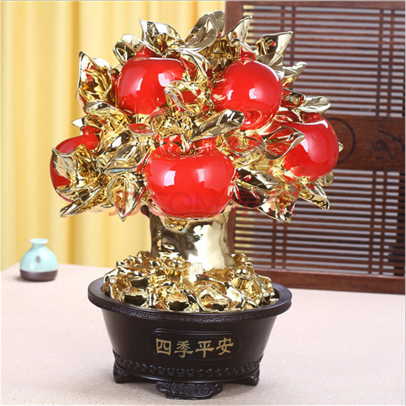 路好 金间红系列 树脂四季平安工艺品 苹果摆件 f-025