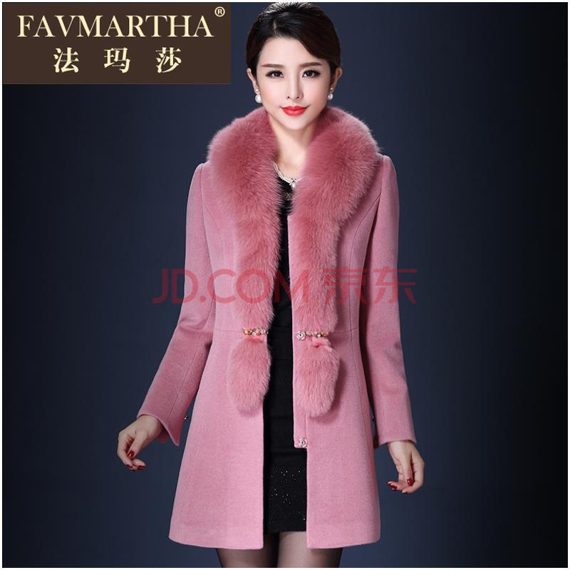 狐狸毛领中长款羊毛呢牌子品质好 新款好用