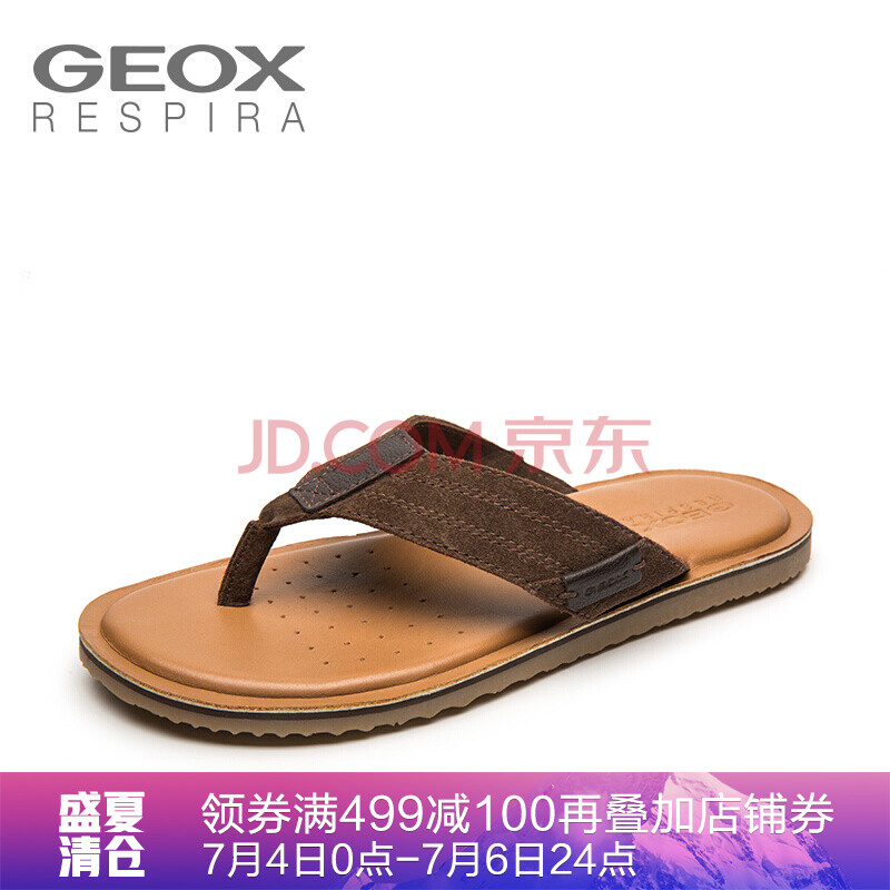 GEOX/½¡ÀÖÊ¿18Ïļ¾ÐÂÆ·Æ½µ×¼Ð½ÅÍÏЬʱÉÐÊæÊÊÈË×ÖÍÏɳ̲ЬÄÐÁ¹Ð¬U82V1A ÎÚľɫC6027 42