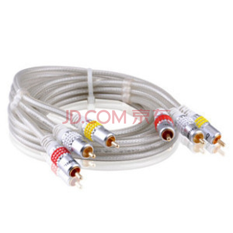 Choseal/ÇïÒ¶Ô Q-616 AVÏßºì»Æ°×RCA Á«»¨ÒôƵÊÓÆµÏß »ú¶¥ºÐÁ¬½Ó °×É« 10Ã×
