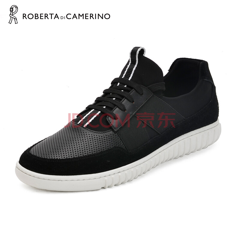 ŵ±´´ï ROBERTA DI CAMERINO ÄÐÊ¿Å£Æ¤ÊæÊÊϵ´øÔ˶¯ÐÝÏÐÆ½µ×Ь ºÚÉ« 41